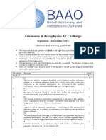 2016 A2 Astronomy Astrophysics Challenge Solutions Sept