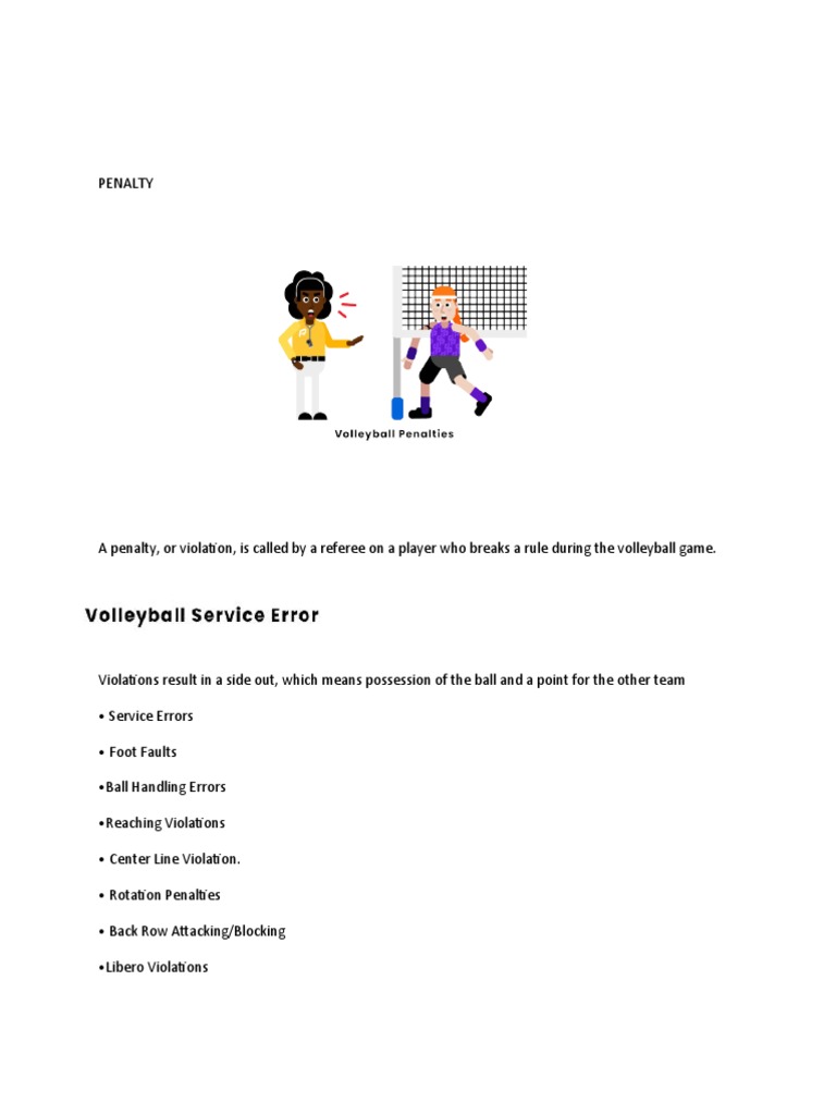 An InDepth Guide to Common Volleyball Violations and Penalties PDF