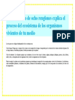 Proceso Del Ecosistema de Los Organismos Vivientes de Tu Medio