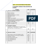 Lista de Materiais Base de Concreto para Mastros de Bandeira