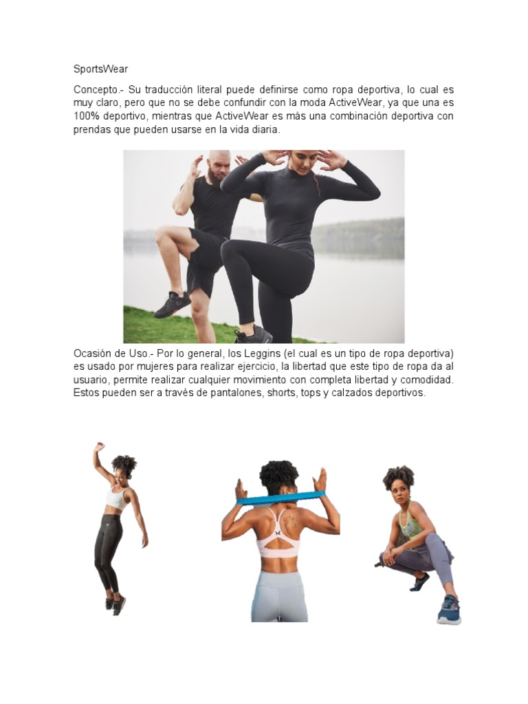 Definición y evolución del sportswear | PDF | Ropa | Moda