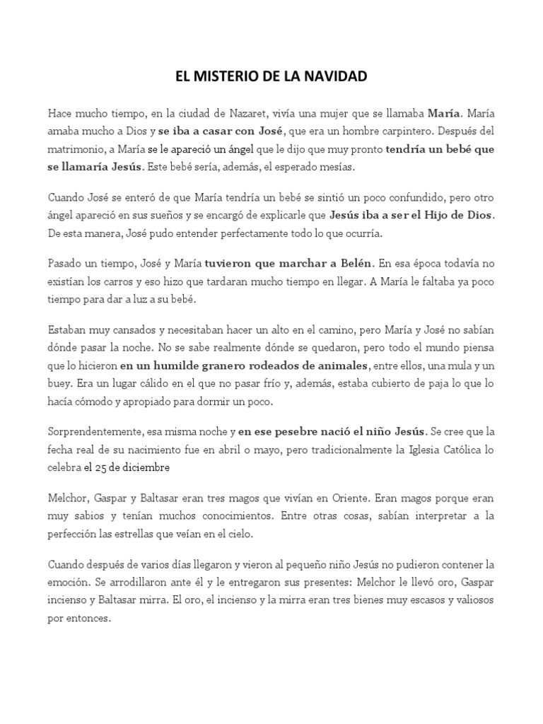 El misterio de la Navidad | PDF | María, madre de Jesús | San José