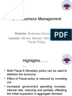 Money Market Monetary and Fiscal Policy