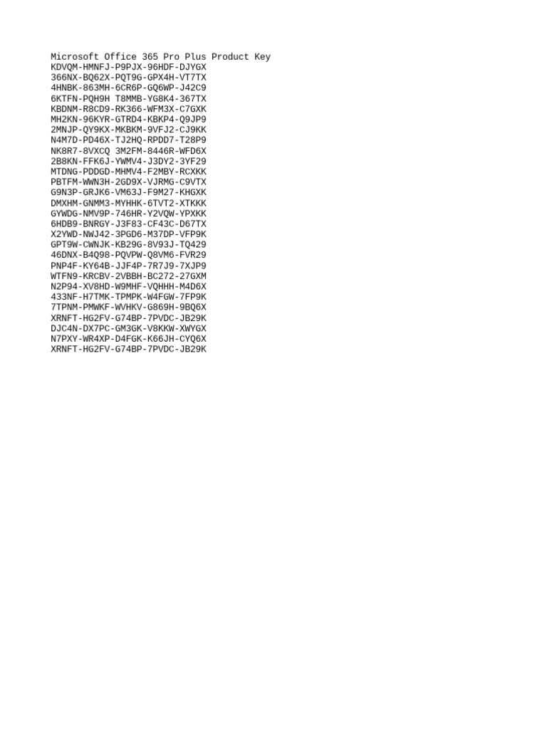 Office 365 Pro Plus Product Keys | PDF | Computers