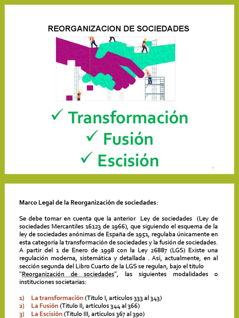 Ppt-Transformacion - Fusion - Escision | PDF | Sociedad de ...