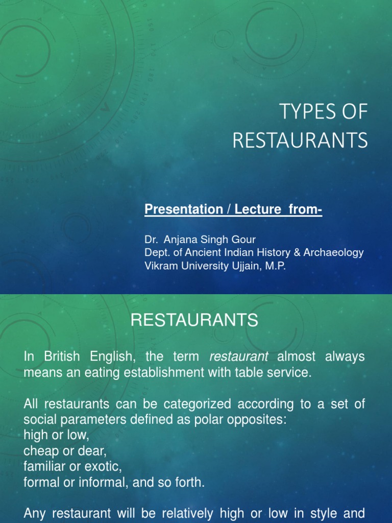 A Comprehensive Breakdown of Restaurant Categories and Subcategories