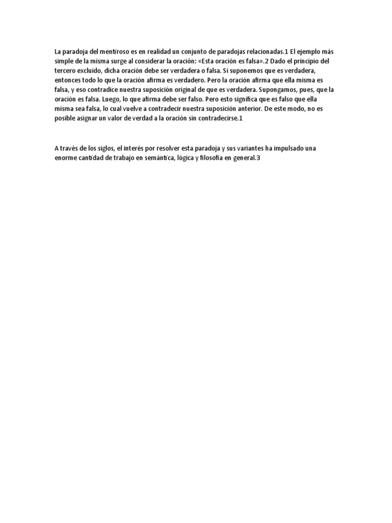 Paradoja Del Mentiroso | PDF