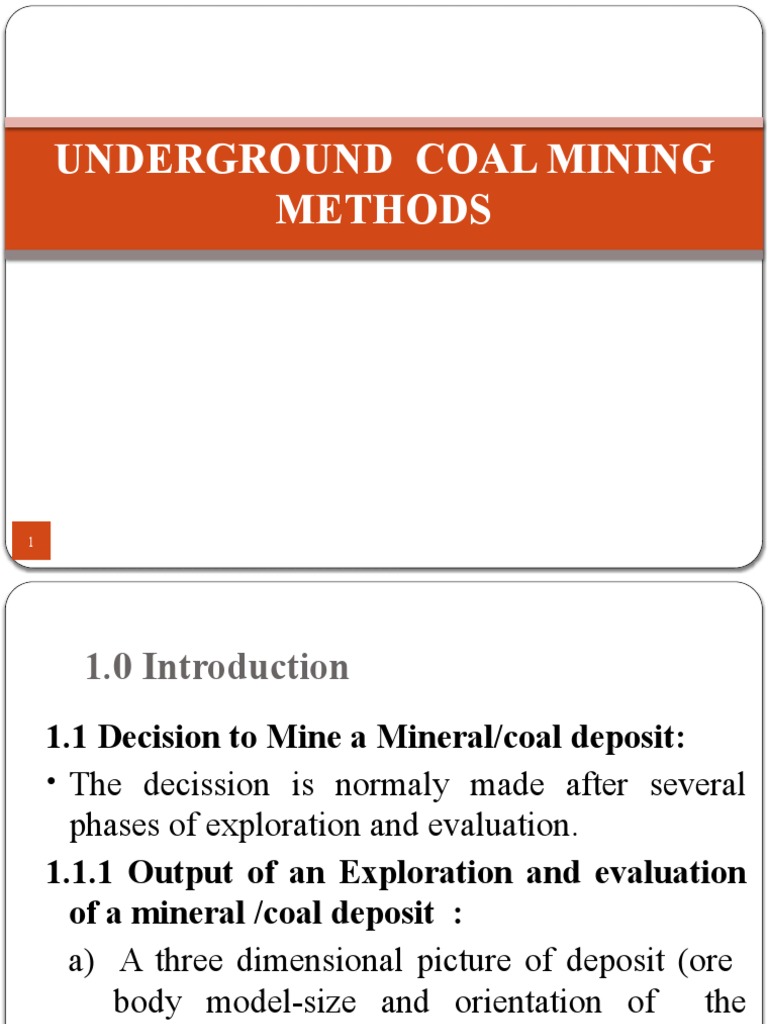 l3 - Underground Coal Mining Methods | PDF | Coal Mining | Mining