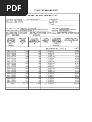 Rent Ledger YEV