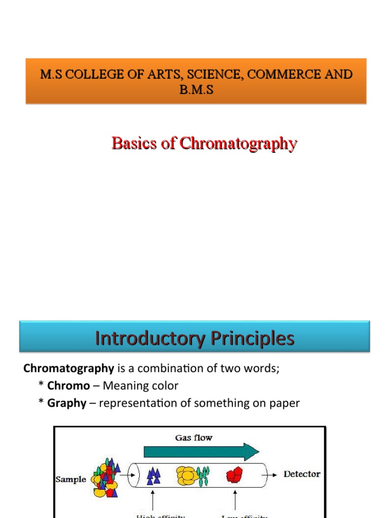 Sybsc Botany Basics of Chromatography Paper 1 Sem1 PDF