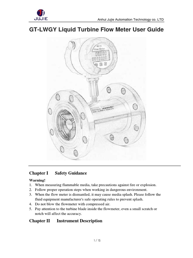 LWGY Turbine Flow Meter User Guide | PDF | Flow Measurement | Pipe ...