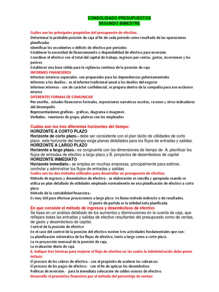Guía de Presupuestos y Finanzas | PDF | Presupuesto | Contabilidad