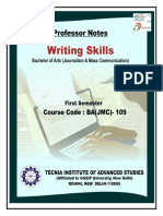 Writing Skills - Notes - Unit - I