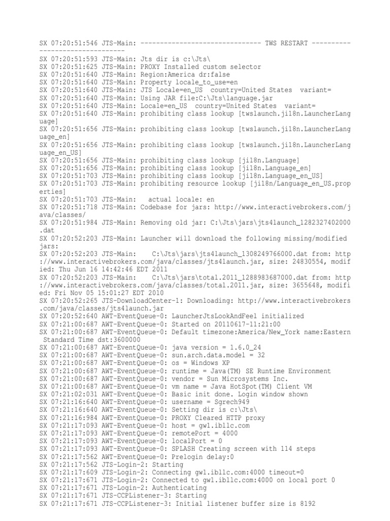 JTS System Log for Developers | PDF | Java (Programming Language ...