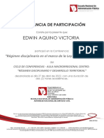 Edwin Aquino Victoria: Constancia de Participación