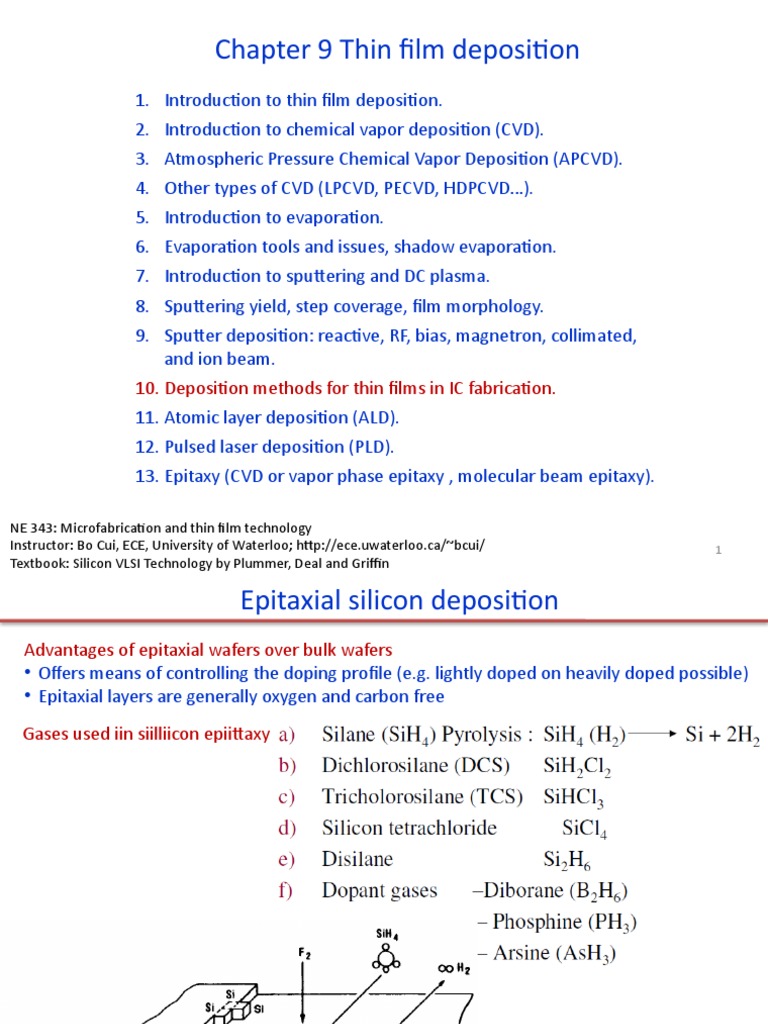 Thin Film Deposition | PDF | Chemical Vapor Deposition | Epitaxy