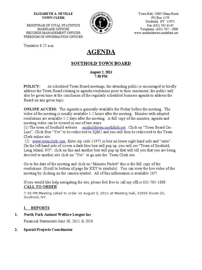 Agenda Southold Town Board PDF Zoning Land Lot