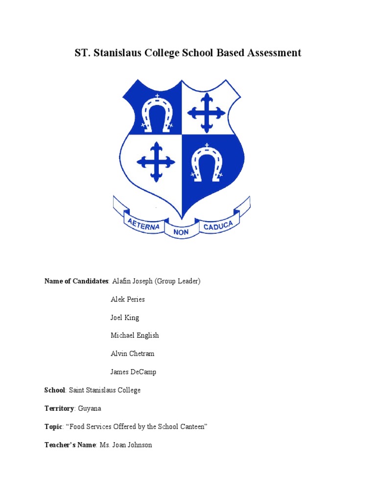 Math sba pdf cafeteria