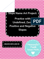 Slope Name Art Project: Practice With Undefined, Zero, Positive and Negative Slopes