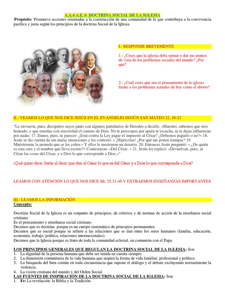 Doctrina Social de La Iglesia | PDF | Doctrina social católica