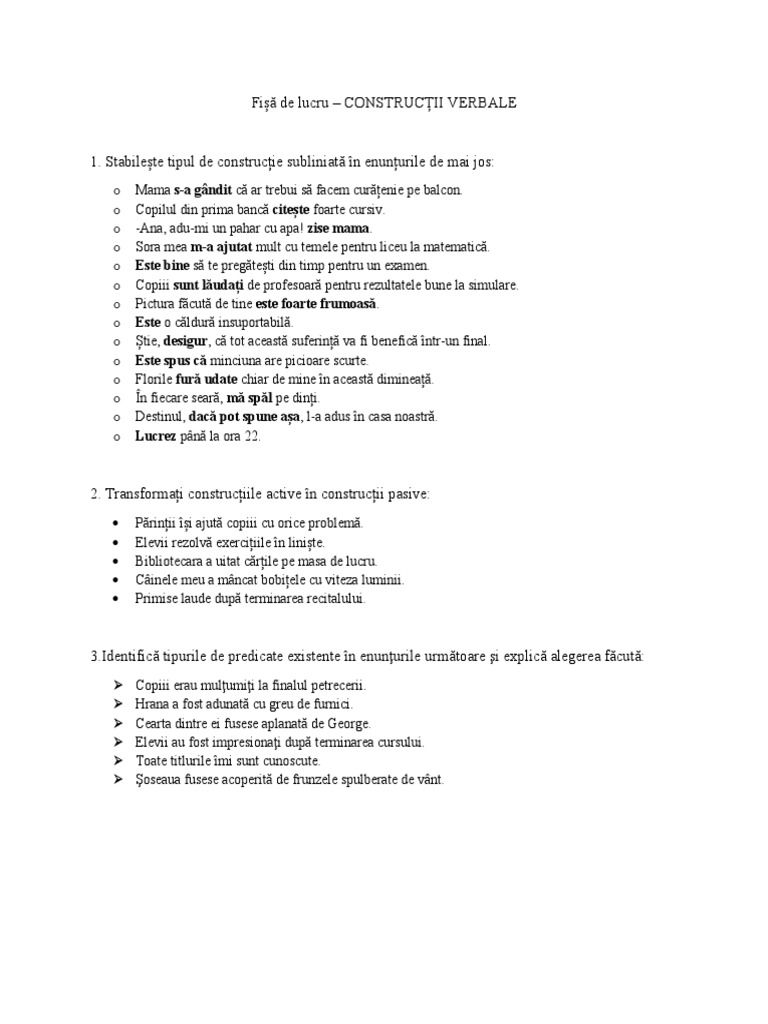 Viii Constructii Verbale | PDF