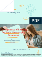 The Importance of Learning English in Housekeeping Department - PPT PROPOSAL