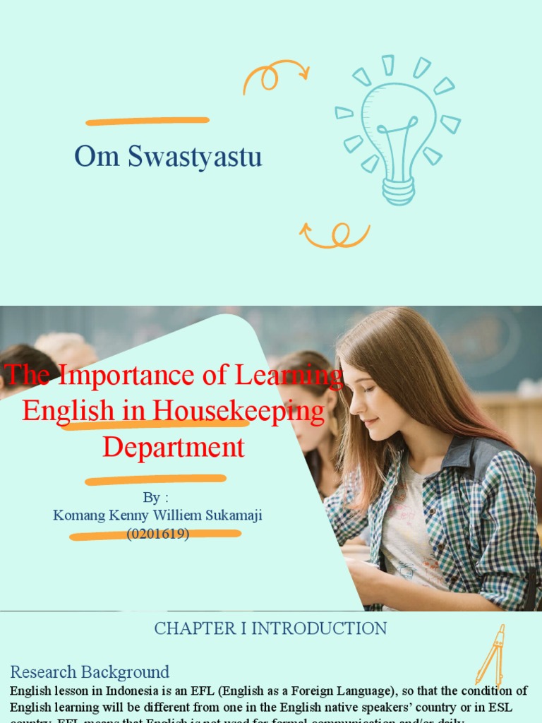 The Importance of Learning English in Housekeeping Department PPT