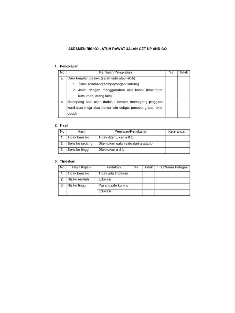 Form Resiko Jatuh Pasien Rawat Jalan Pdf