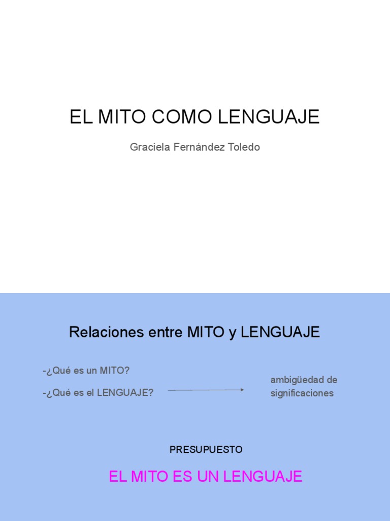 El Mito Como Lenguaje Pdf Los Símbolos Lingüística