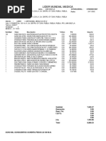 Lider Mundial Medica: Cotización No.: Dom Icilio Fis Cal CTM 0000015937 R.F.C.: Fe Cha