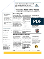 Silver Foxes Newsletter - August 2011 From The Takoma Park Recreation Department