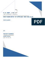 Pro QC Sample Report ISO 13485 Audit For Medical Devices