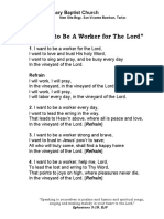 I Want To Be A Worker For The Lord