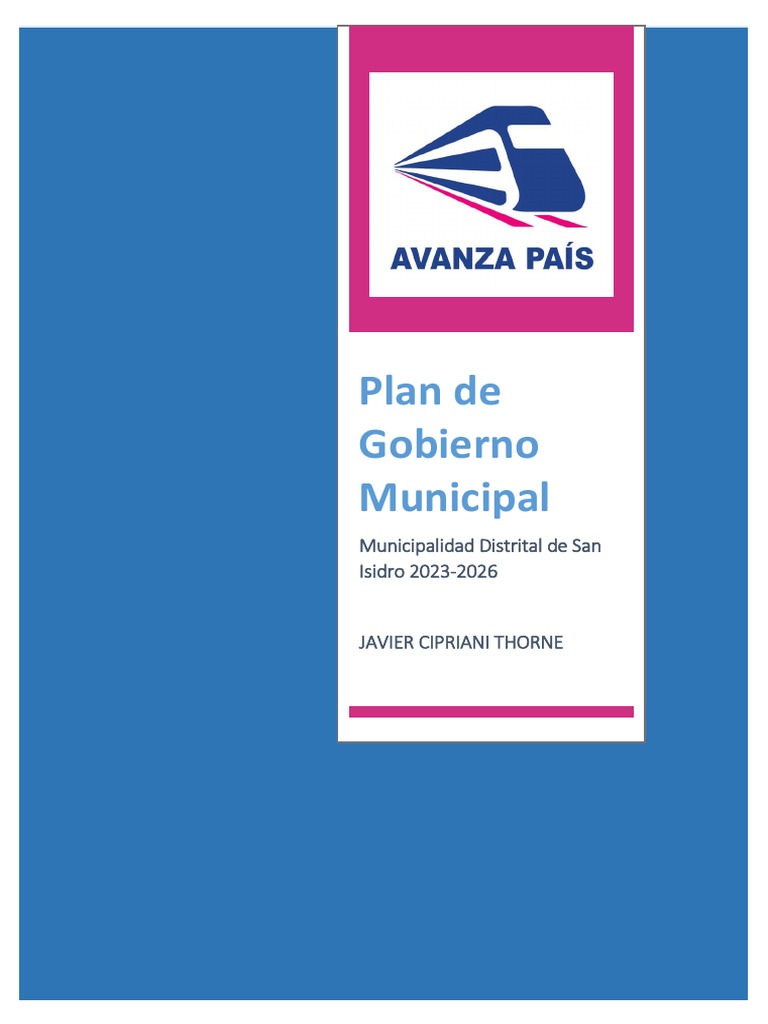 Plan de Gobierno San Isidro 2023-2026 | PDF | Lima | Trabajo Social