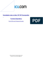 Normalization Notes On Dbms 1nf 2nf Decomposition Functional Dependency