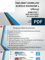 Taklimat Asimilasi Kursus Ekonomi 1 (AE015) : Semester 1 SESI 2021/2022 29 JULAI 2021