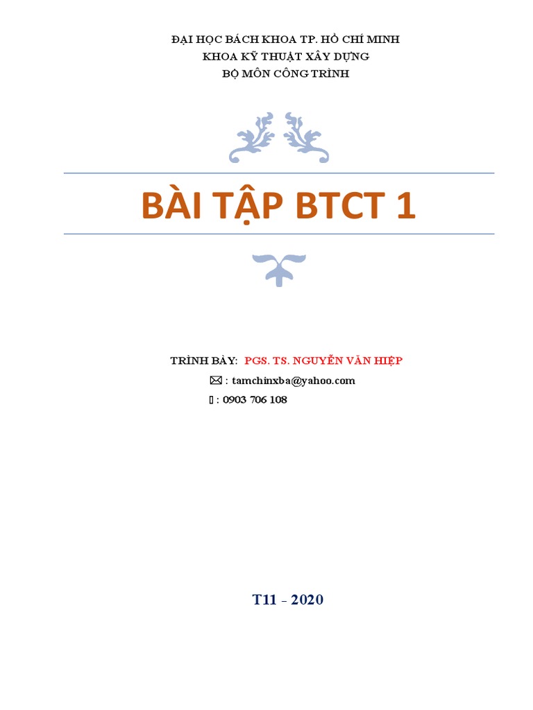 BTCT1 - Baitap T12-2020 | PDF