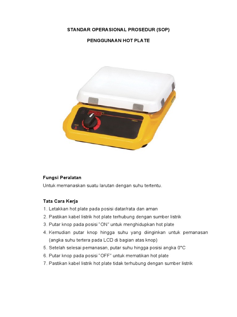 SOP Hot Plate PDF