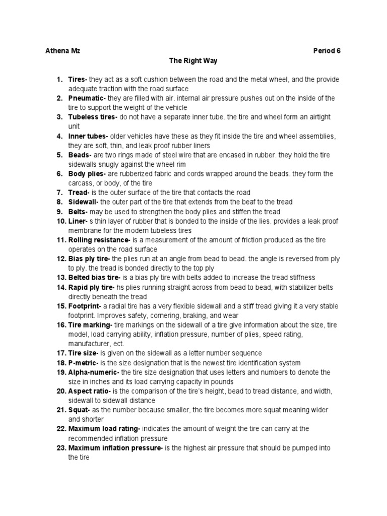 Technical Terms Capter 73 Part 2 PDF Tire Axle