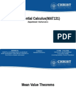 Differential Calculus (MAT131) : Department: Mathematics