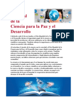 Día Mundial de La Ciencia para La Paz y El Desarrollo