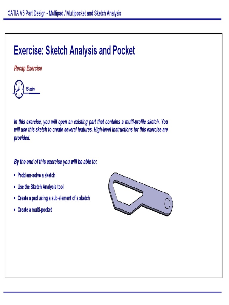 CATIA V5 Sketch Analysis, Multipads and Reference Features | PDF ...