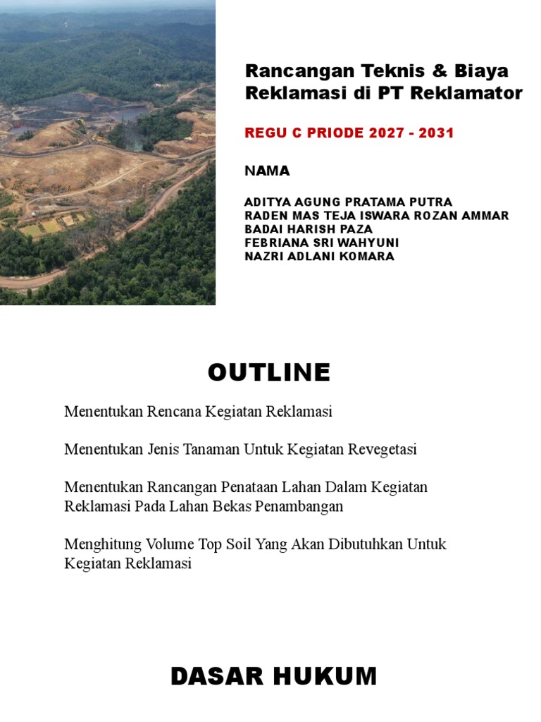 Rencana Reklamasi PT Reklamator 2027-2031 | PDF | Teknologi & Rekayasa