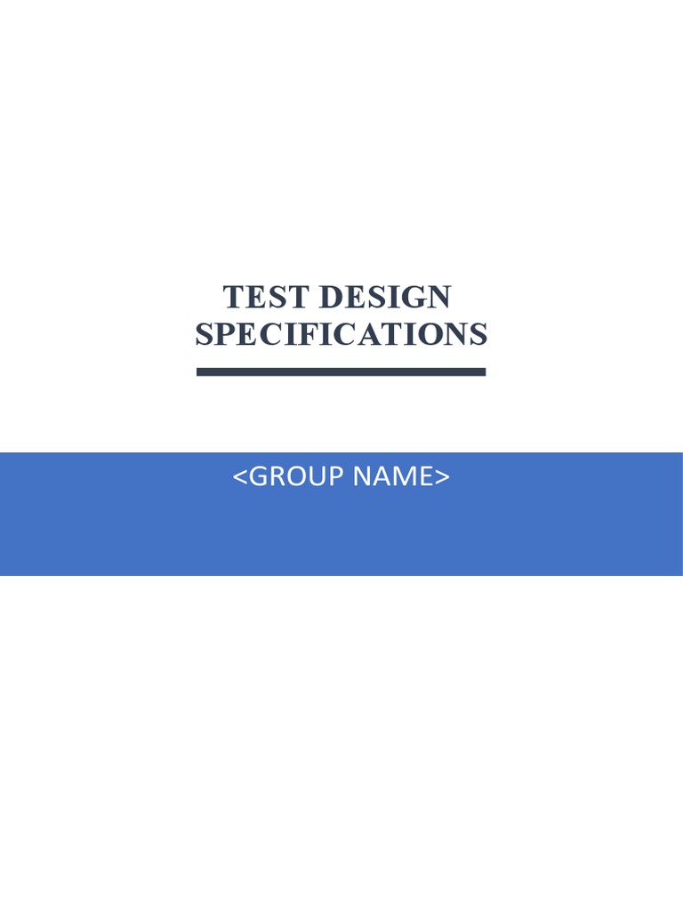 Template Test Case Design Specifications PDF