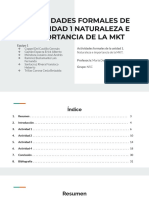 Actividades Formales de La U. 1 - Naturaleza e Importancia de La Mercadotecnia