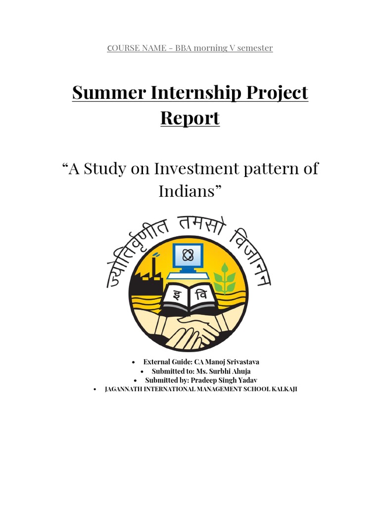 Summer internship report pdf investment fund mutual funds