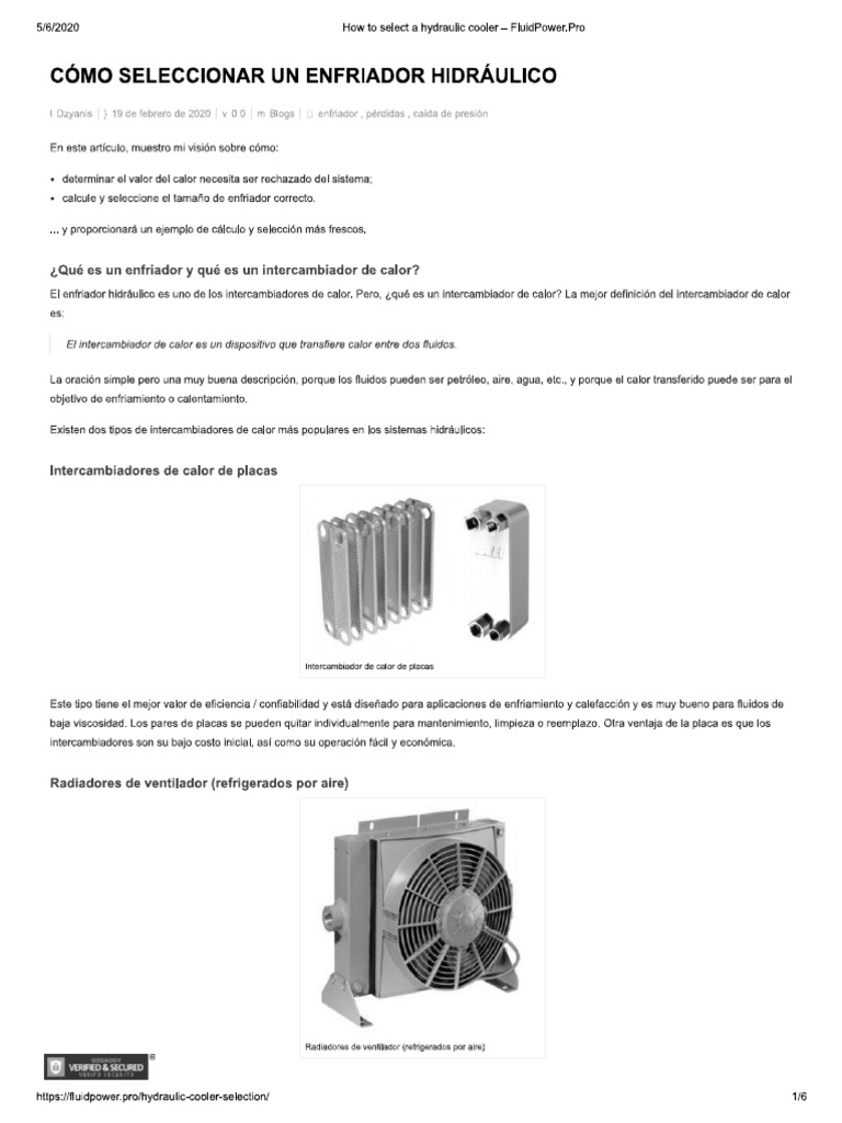 How To Select A Hydraulic Cooler FluidPower PDF
