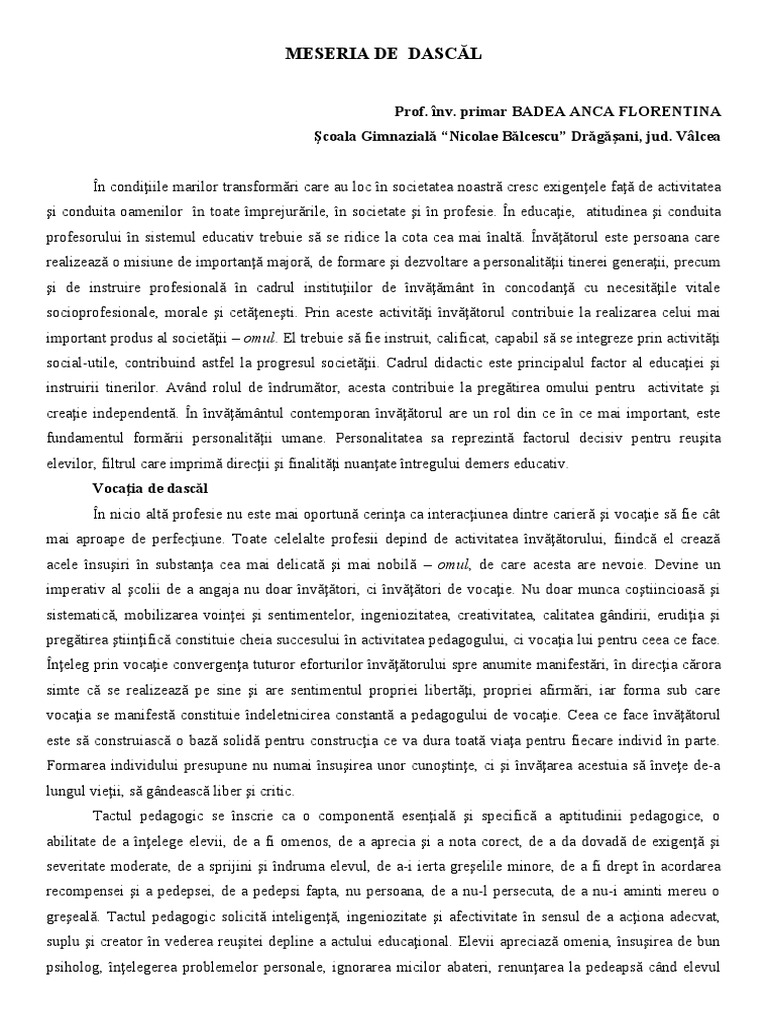 Meseria de Dascal | PDF
