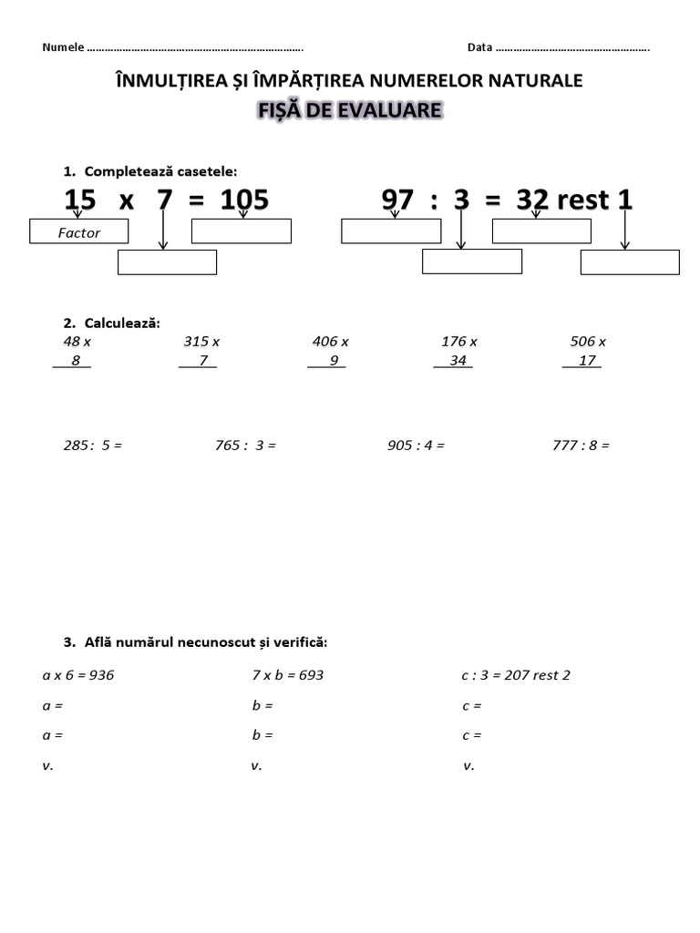 Inmultirea Impartirea | PDF