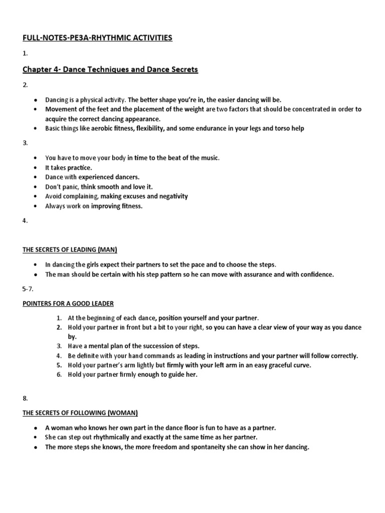 Full notes pe3a pdf dances flexibility anatomy 